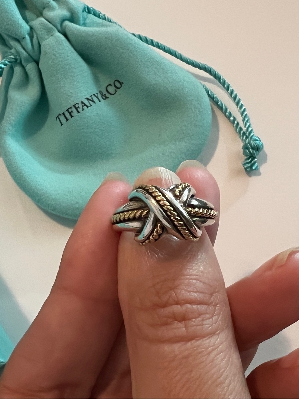 Tiffany & Co. Two-Tone Rope Knot Ring in 18k and Sterling